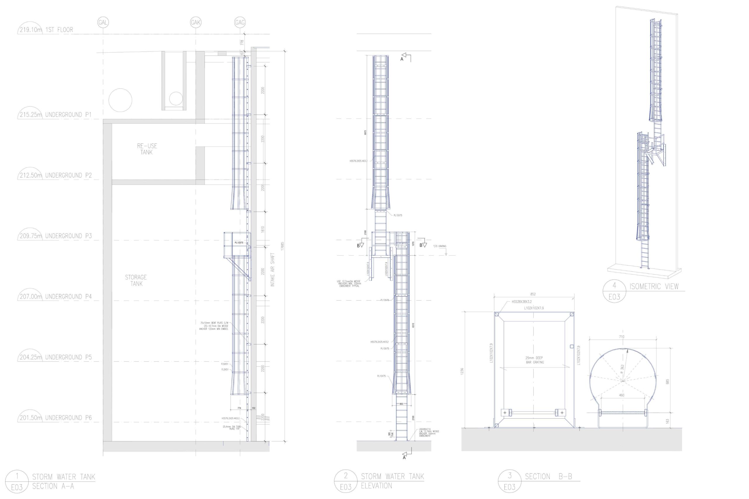 Image of a ladder blueprint