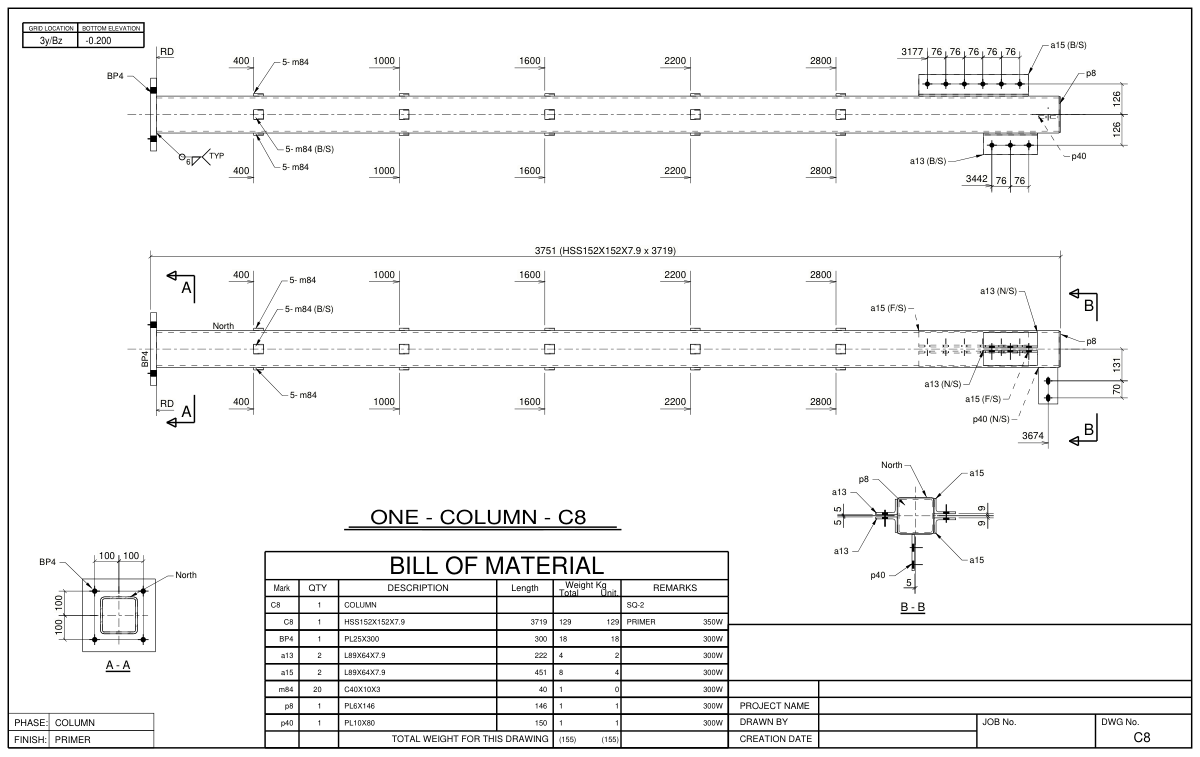 Preview of G-Art Column Fabrication